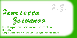 henrietta zsivanov business card